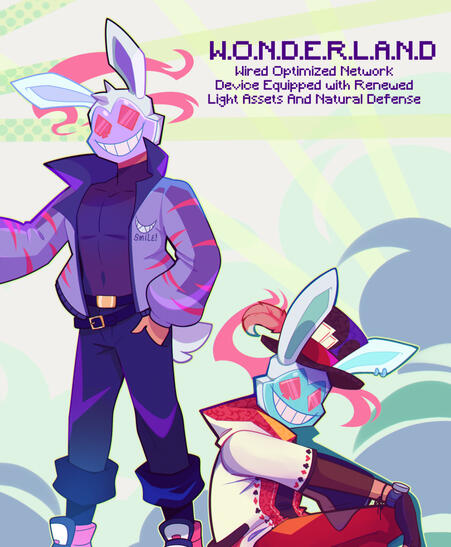 Mascote para uma marca fictícia de tênis. Wonderland é voltado para o estilo y2k e um público mais jovem