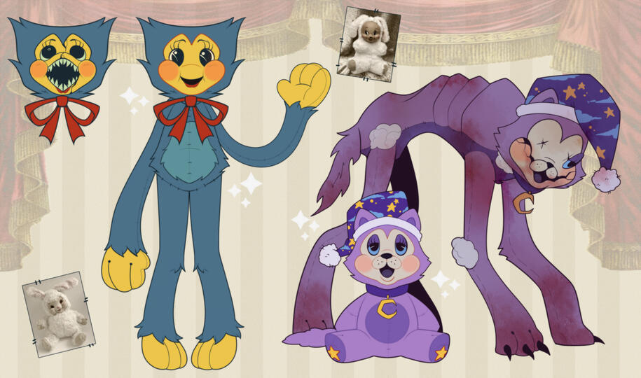 Huggy Wuggy and Catnap 50s style