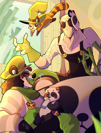 Panda caretakers